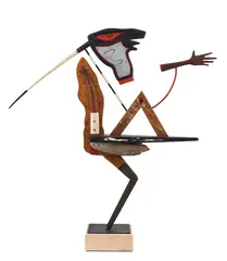 Peter Cole, The New Act,' 2000. Signed & dated to base, Wood, Mixed Media, Metal & Screw