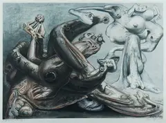 James Timothy Gleeson, The Judgement of Paris VIII,' 6/10/, 1980, Pastel, Charcoal & W/Clr
