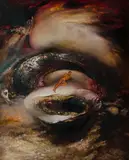 James Timothy Gleeson, Untitled. Figure in a Psychoscape, Oil on Board