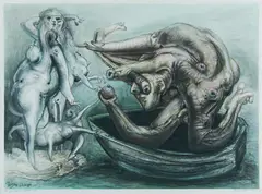James Timothy Gleeson, The Judgement of Paris III,' 23/10/, 1980, Pastel, Charcoal & W/Clr