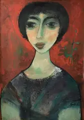 Xenia by Michael Kmit, 1964, Oil on Board, sold Jul 2019