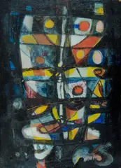 Untitled. Signed & dated verso by Michael Kmit, Oil on Card, sold Jul 2019