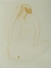 The Back by Brett Whiteley, 1977, Sepia Etching 14/60, sold Jul 2019