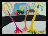Untitled (Three Palm Trees) by Malcolm de Chazal, Gouache, sold Jul 2019