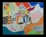 Untitled (Building & Palm) by Malcolm de Chazal, Gouache, sold Jul 2019