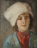 Elaine Coghlan, The Russian Cap, 1934, Oil on Canvas on Board