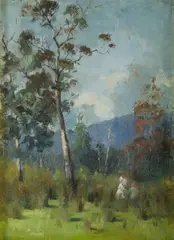 Jessie Laver Evans, Little Wanderers in the Bush, c, 1898, Oil on Canvas