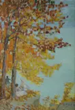 Portia Geach, Autumn Idyll, Cremorne Point, Oil on Board
