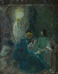Ina Gregory, Four Art Students, Charterisville,' c, 1897, Oil on Canvas