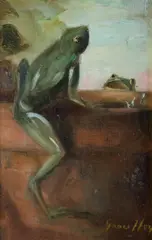 Grace Hoy, Frogs Rendezvous,' c, 1920, Oil on Canvas