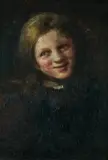 Dora Meeson, How Funny, Oil on Board