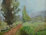Constance Moser, Road Through the Valley, Oil on Canvas on Board