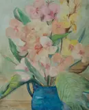 A Hedley Parsons, Flowers in a Blue Pot, 1931, W/Clr & Gouache