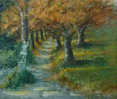 Lilla Reidy, Autumn Leaves, Fitzroy Gardens, Melbourne, Oil on Canvas