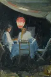 Jesse Constance Alicia Traill, Lantern Light, Oil on Panel