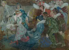 Ruby Winckler, Cinderella Trying on the Glass Slipper, W/Clr & Gouache