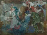 Ruby Winckler, Cinderella Trying on the Glass Slipper, W/Clr & Gouache