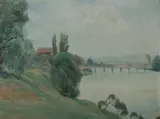 John Barclay Godson, Old Fig Tree Bridge, Lane Cove, Sydney, Oil on Board