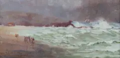 Clarence Backhouse, Heavy Weather, Curl Curl, Oil on Board