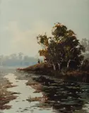 Ernest William Christmas, Where Still Waters Lie,' c, 1894, Oil on Board