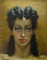 The Model by Norman Lindsay, Oil on Canvas on Board, sold Jul 2019