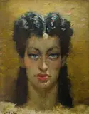 The Model by Norman Lindsay, Oil on Canvas on Board, sold Jul 2019