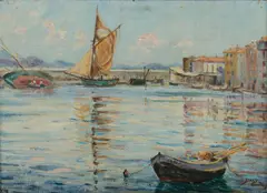 Herbert Daly, Salerno Harbour, Oil on Canvas
