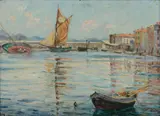 Herbert Daly, Salerno Harbour, Oil on Canvas