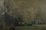 Robert Taylor-Ghee, South Wharf, Melbourne,' c, 1925, Oil on Board