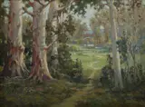 John S Watkins, Gums at Pymble, Oil on Panel