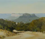 Les Graham, The Blue Mountains from Narrow Neck Ridge Road, Oil on Canvas on Board