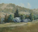 Les Graham, The Miner's Cottage, Oil on Canvas on Board