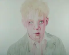 Cherry Hood, Russian Boy (Soccer Violence), 2002, W/Clr & Damar Varnish on Canvas