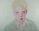 Cherry Hood, Russian Boy (Soccer Violence), 2002, W/Clr & Damar Varnish on Canvas