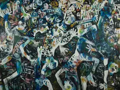 Acrobats by Tibor Wiener, 1968, Oil on Board, sold Jul 2019