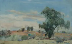 Edward Officer, Australian Scrubland, Oil on Canvas