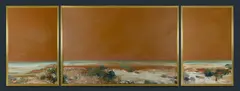 Golden Beach,' Triptych. Unsigned by John Turton, Oil on Canvas, sold Jul 2019