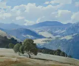 Leonard Long, Monaro Landscape, Jindabyne, 1973, Oil on Canvas Board