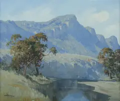 The Capertee River by Les Graham, 1973, Oil on Canvas on Board, sold Jul 2019