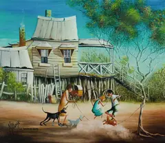 The Skipping Rope by Max Mannix, Oil on Board, sold Jul 2019