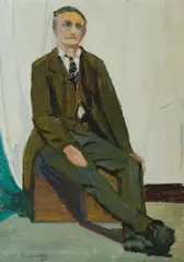 Constance Tempe Manning, Seated Man, c, 1916, Oil on Board