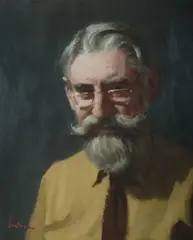 Self Portrait by Graeme Inson, 1979, Oil on Board, sold Jul 2019