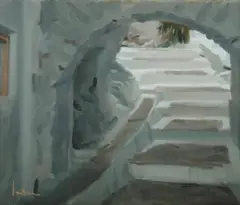 Steps, Kea by Graeme Inson, 1990, Oil on Canvas on Board, sold Jul 2019