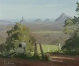 Graeme Inson, Glasshouse Mts from Maleny