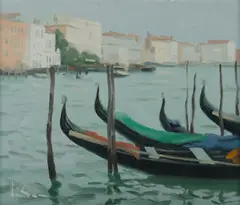 Gondales by Graeme Inson, 1996, Oil on Canvas on Board, sold Jul 2019
