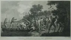 William Hodges, The Landing at Erramanga, One of the New Hebrides, Engraving