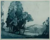 Sydney Long, Hawkesbury Landscape, Aquatint 28/60