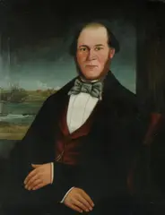 Oswald Rose Campbell, Portrait, possibly of John Booth, Timber Merchant Sydney,' c1857. Unsigned, Oil on Canvas