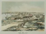 John Skinner Prout, Miller's Point, Sydney, from the Flagstaff Hill, 1842, Hand Coloured Lithograph