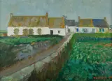 Christian Caillard, Village at Belle Isle, 1939, Oil on Canvas